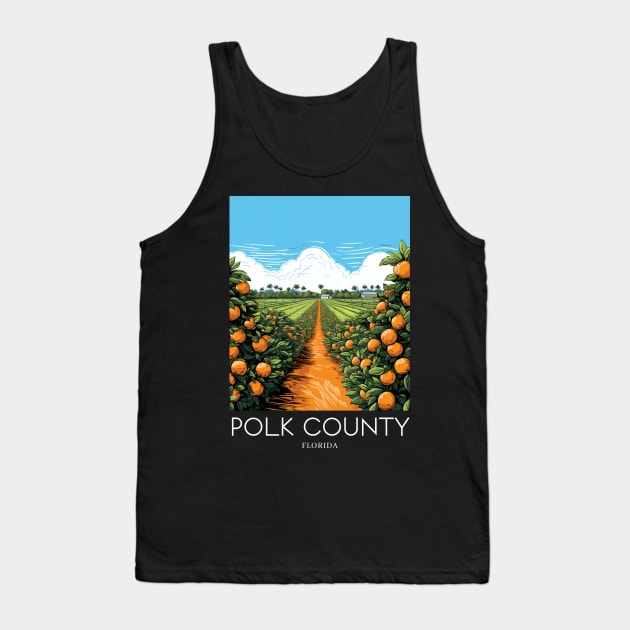 A Pop Art Travel Print of Polk County - Florida - US Tank Top by Studio Red Koala